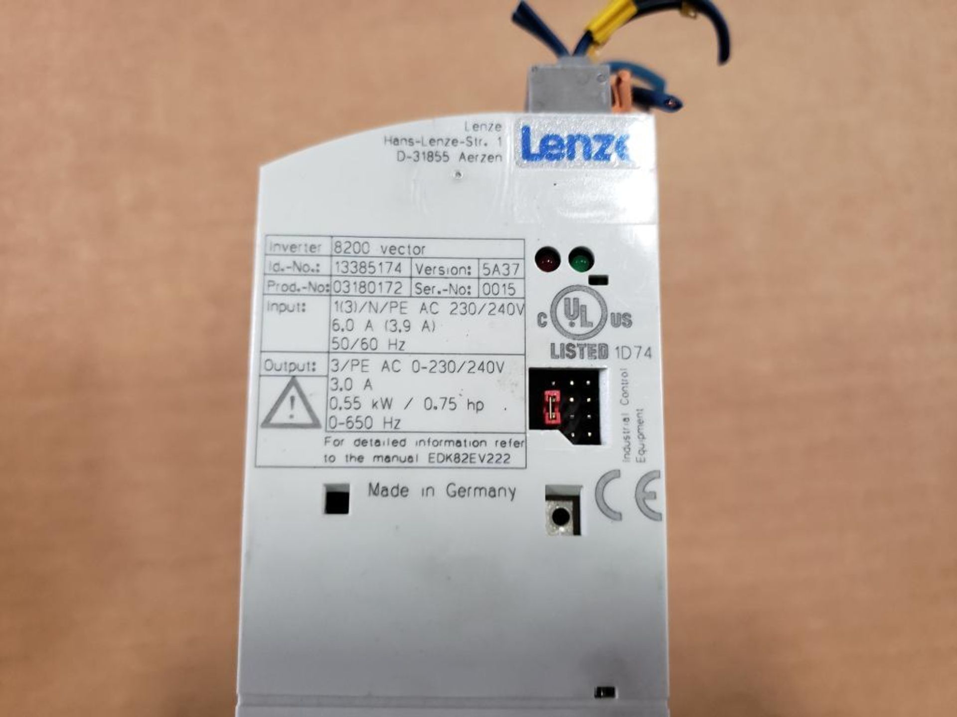 Qty 2 - Lenze 8200 vector drive. Includes Qty 2 - E82ZBC controller. - Image 5 of 6