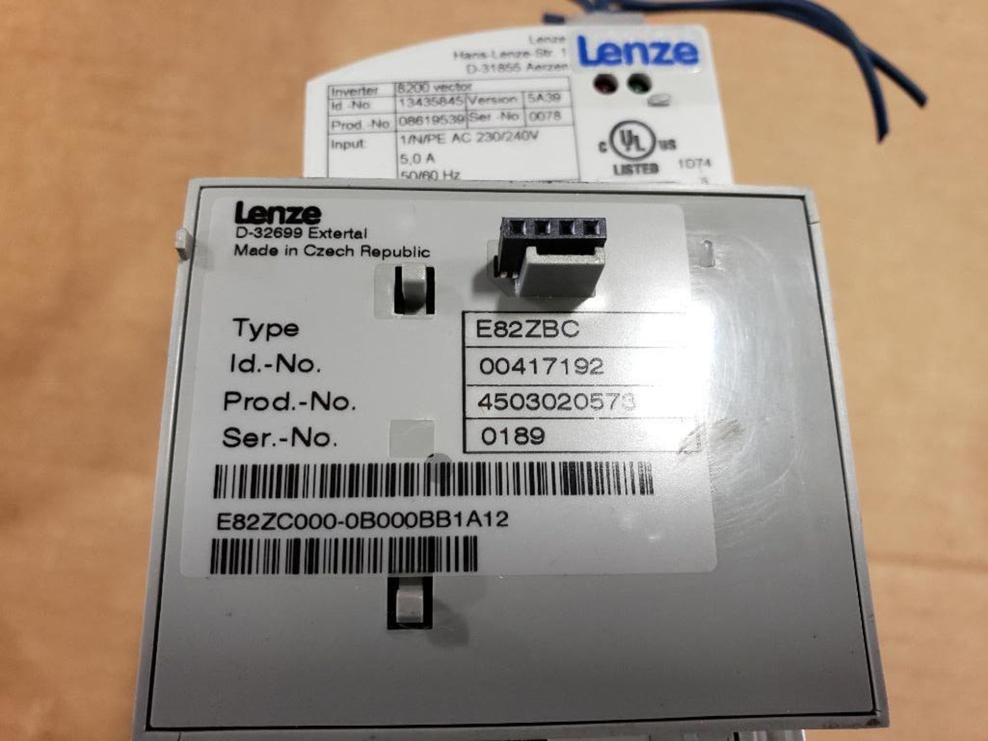 Qty 2 - Lenze 8200 vector drive. Includes Qty 2 - E82ZBC controller. - Image 4 of 7