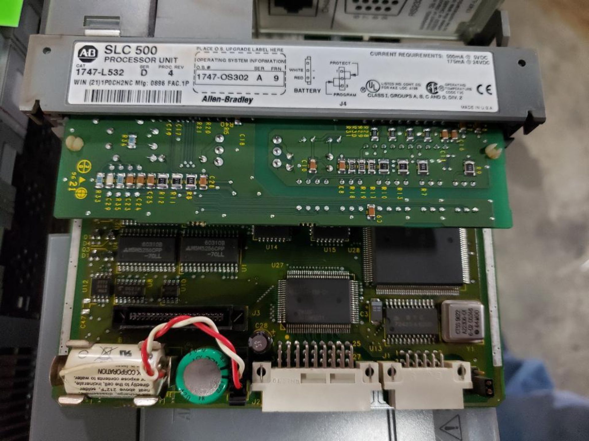 Allen Bradley SLC 5/03 CPU I/O rack. Keyed CPU Module. - Image 4 of 5