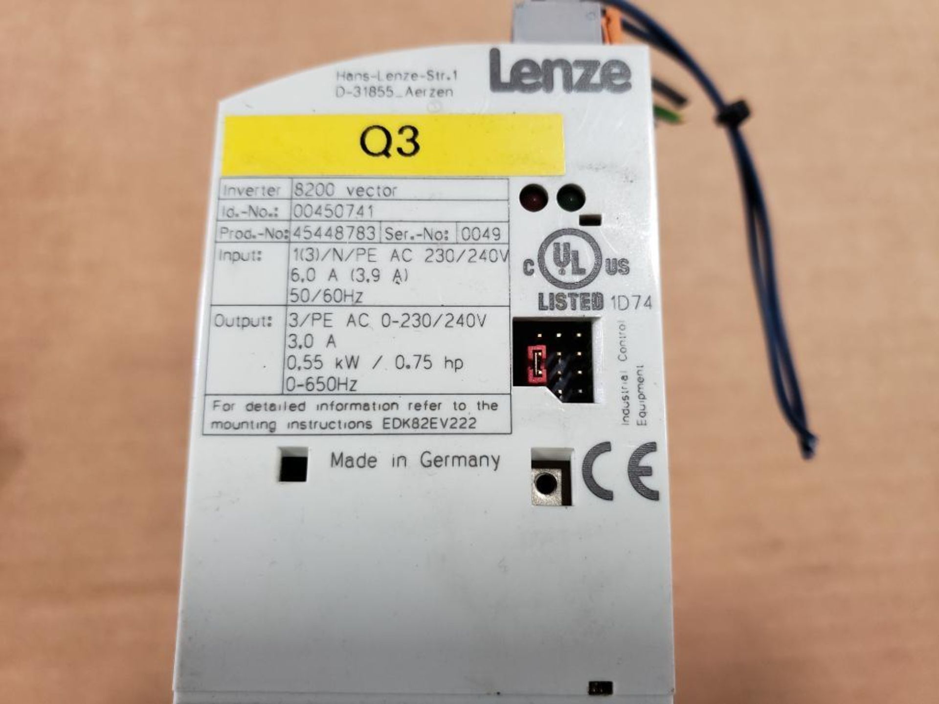 Qty 2 - Lenze 8200 vector drive. Includes Qty 2 - E82ZBC controller. - Image 3 of 6