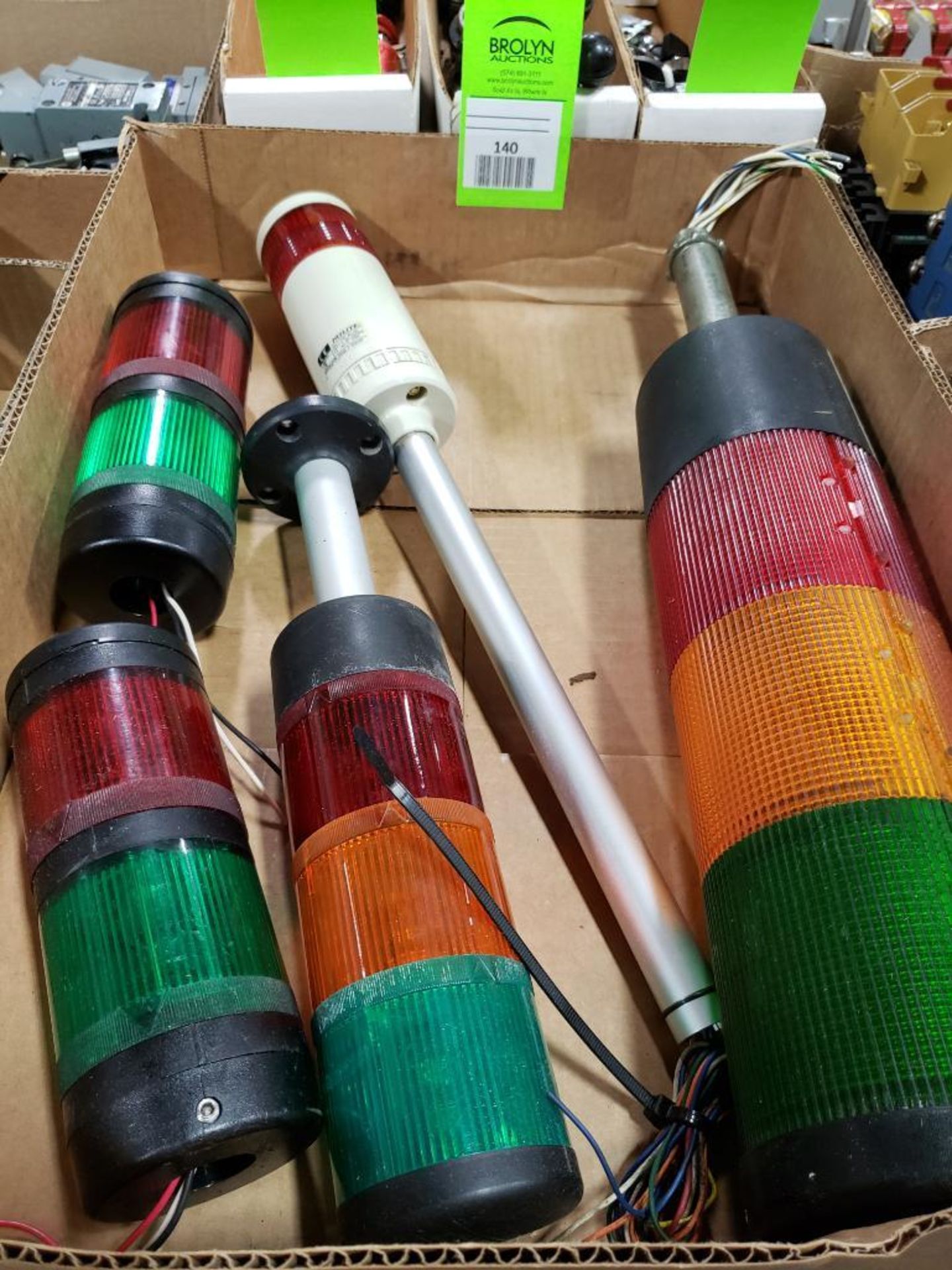 Assorted electrical light stacks. Patlite, Federal Signal.