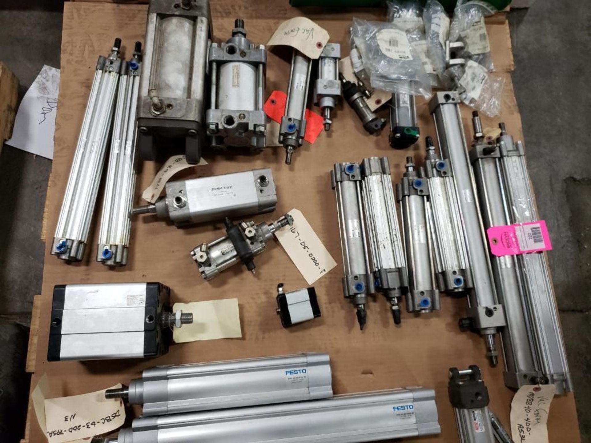 Pallet of assorted pneumatic cylinders. SMC, Festo. - Image 23 of 24