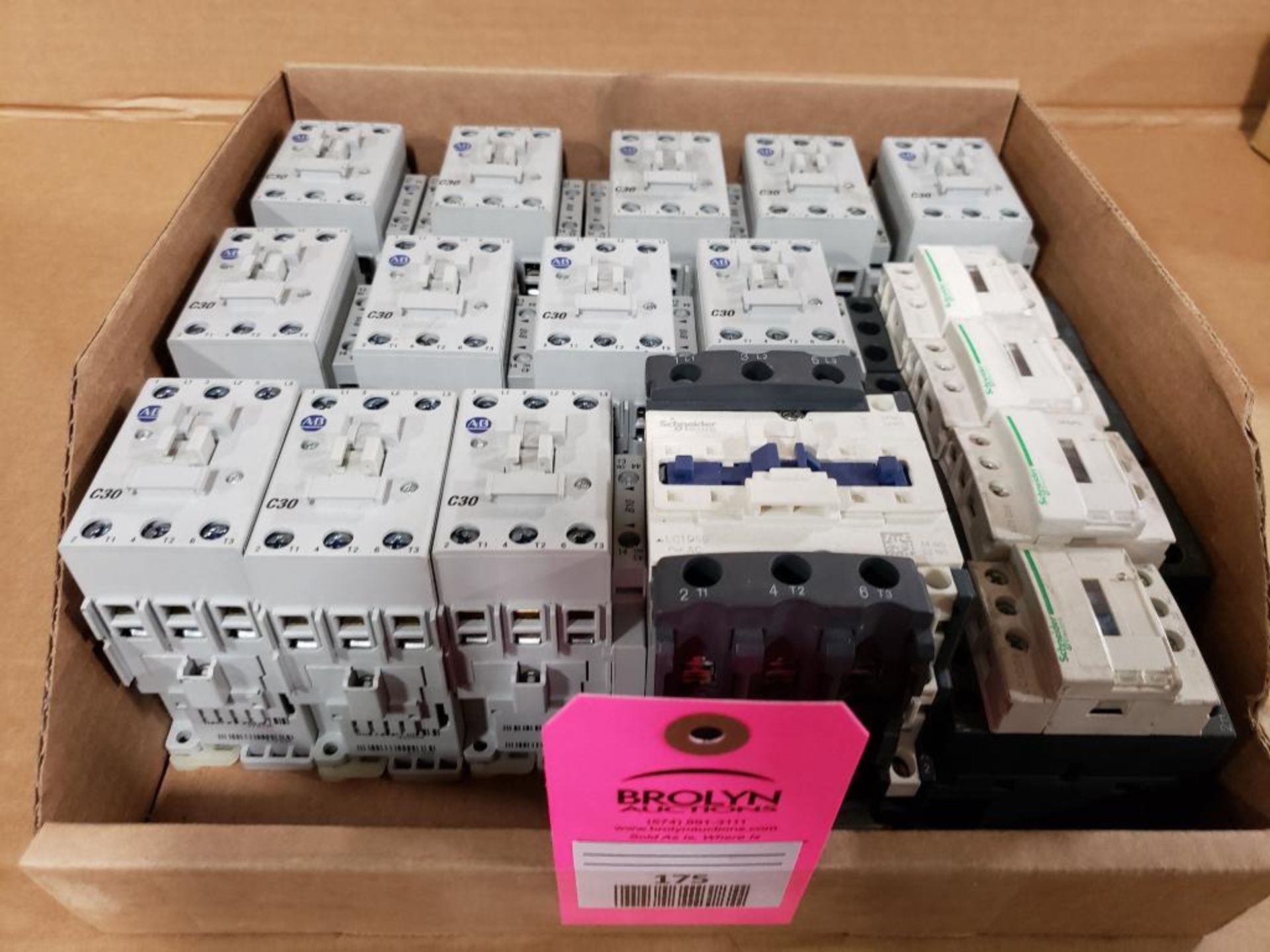 Assorted electrical contactor and relays. Allen Bradley, Schneider Electric.