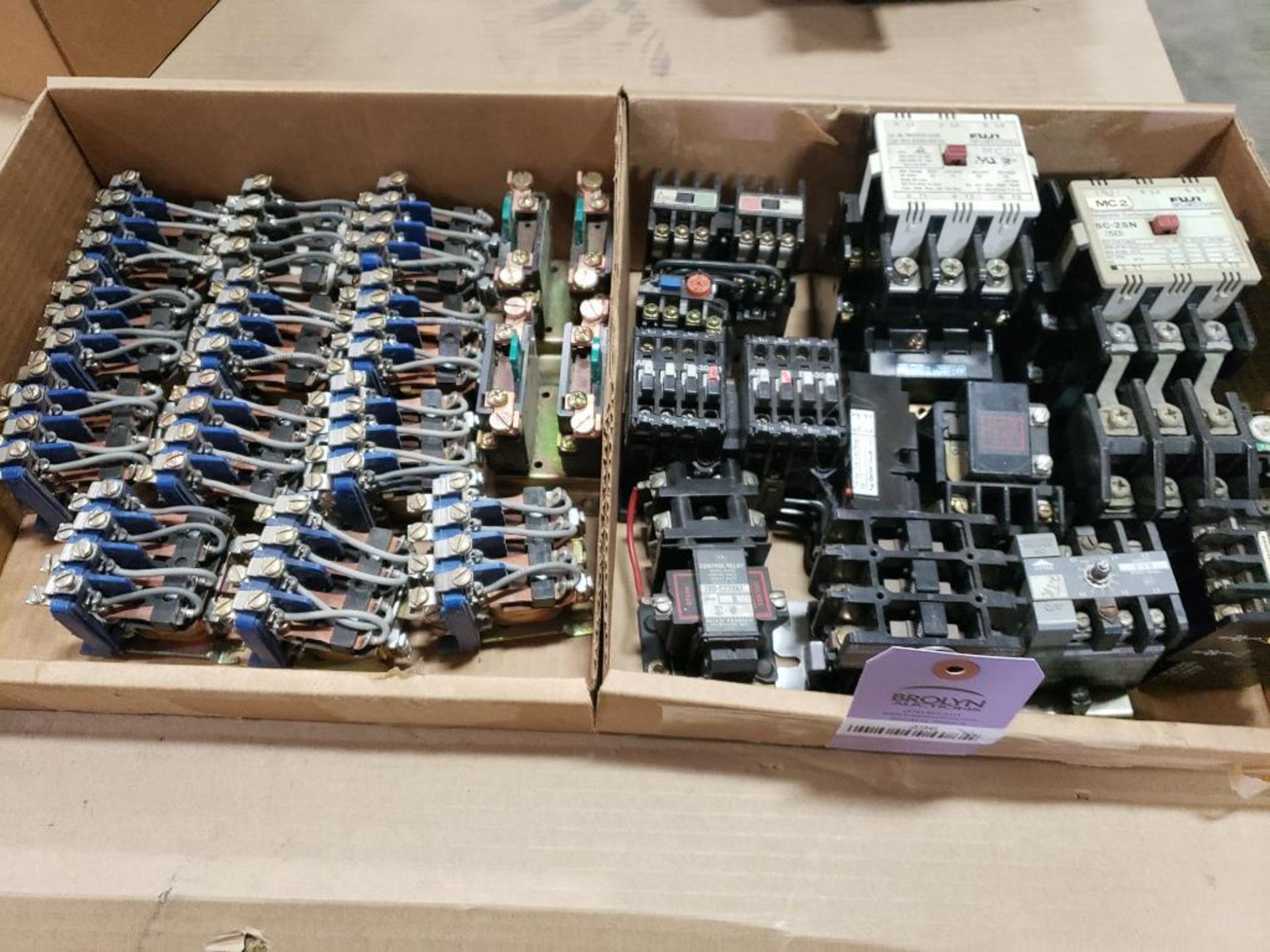 Assorted electrical relays, contactors. Fuji, Allen Bradley.