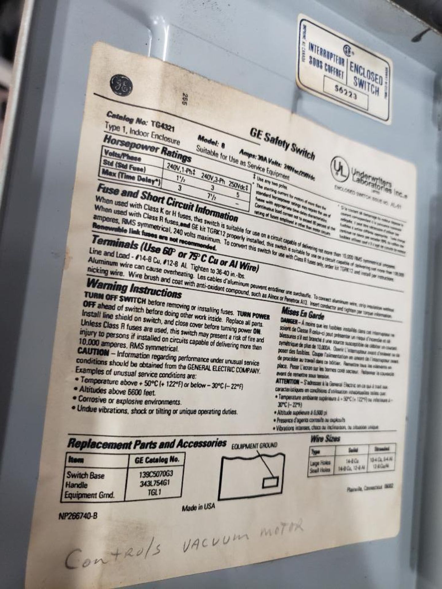 Qty 4 - Assorted electrical safety switch. GE, Siemens, Square-D. - Image 5 of 18