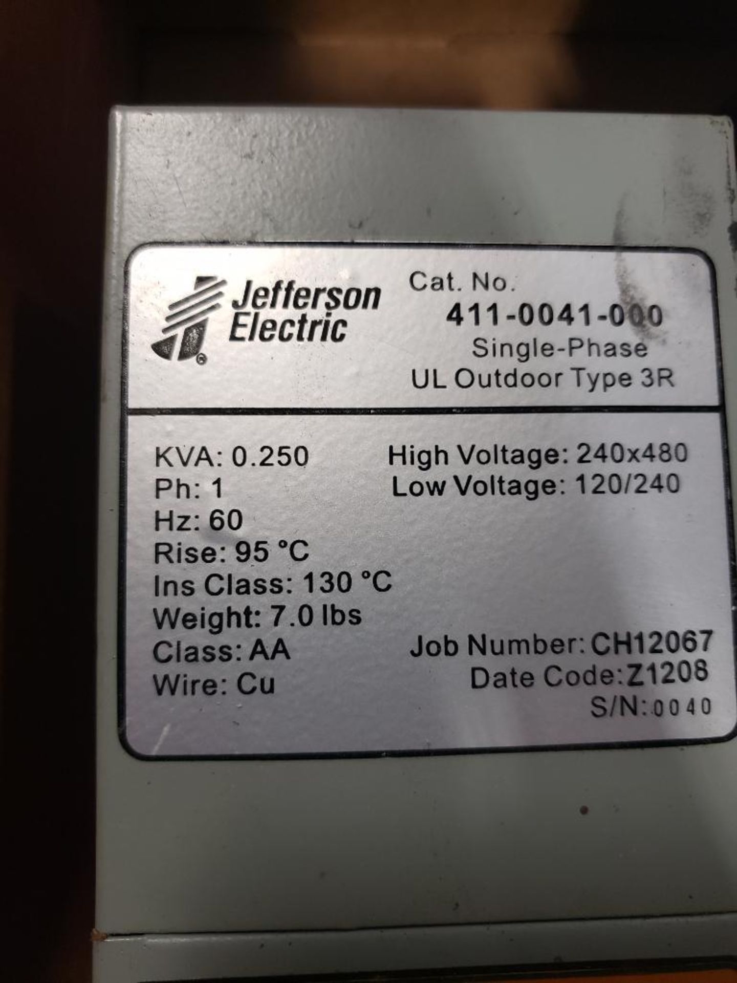 Qty 3 - Assorted electrical transformer,. Jefferson Electric, Hammond Power Solutions. - Image 3 of 6