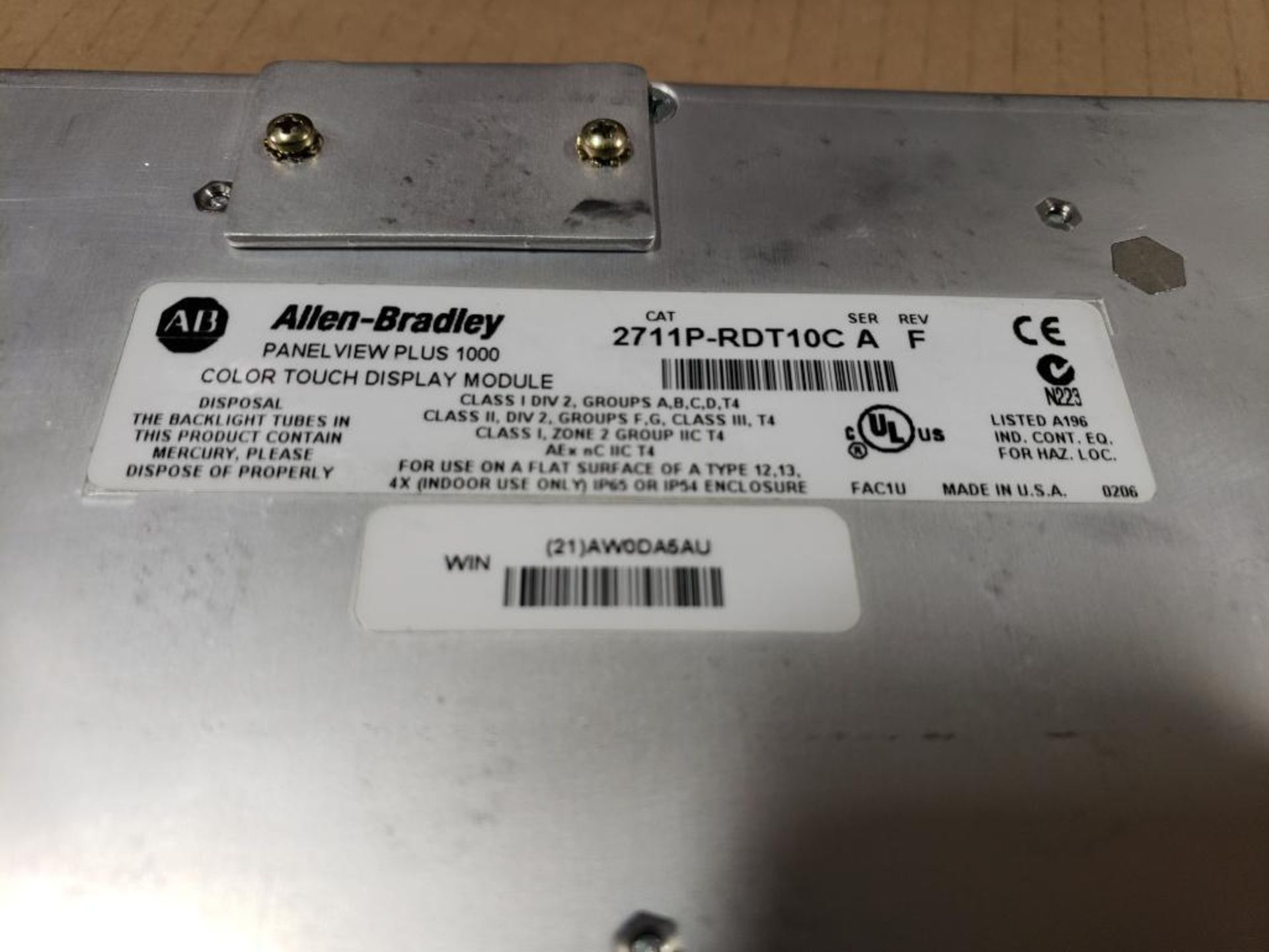 Allen Bradley Panelview Plus 1000. Catalog 2711P-RDT10C. - Image 5 of 6