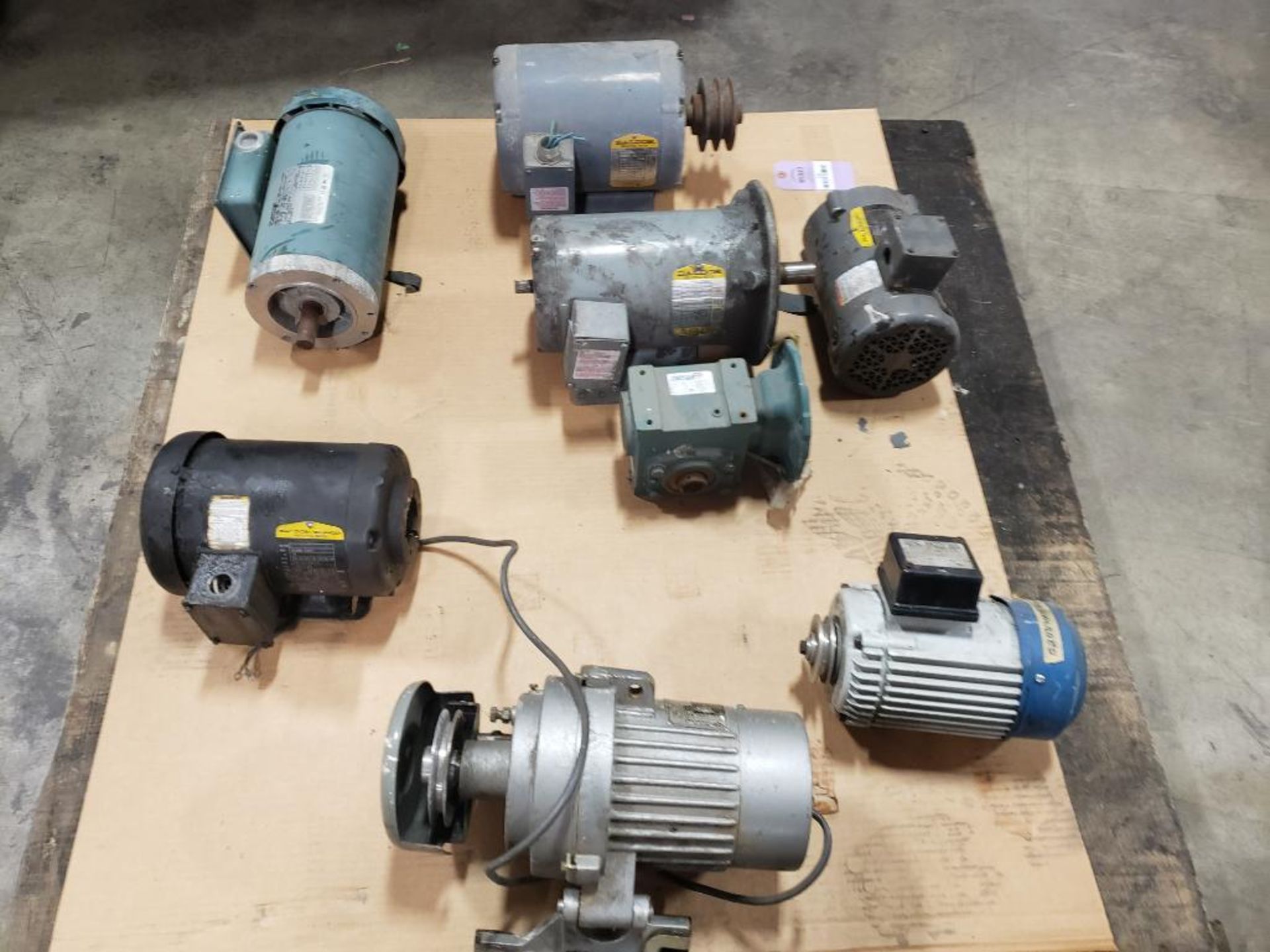 Pallet of assorted electric motors.