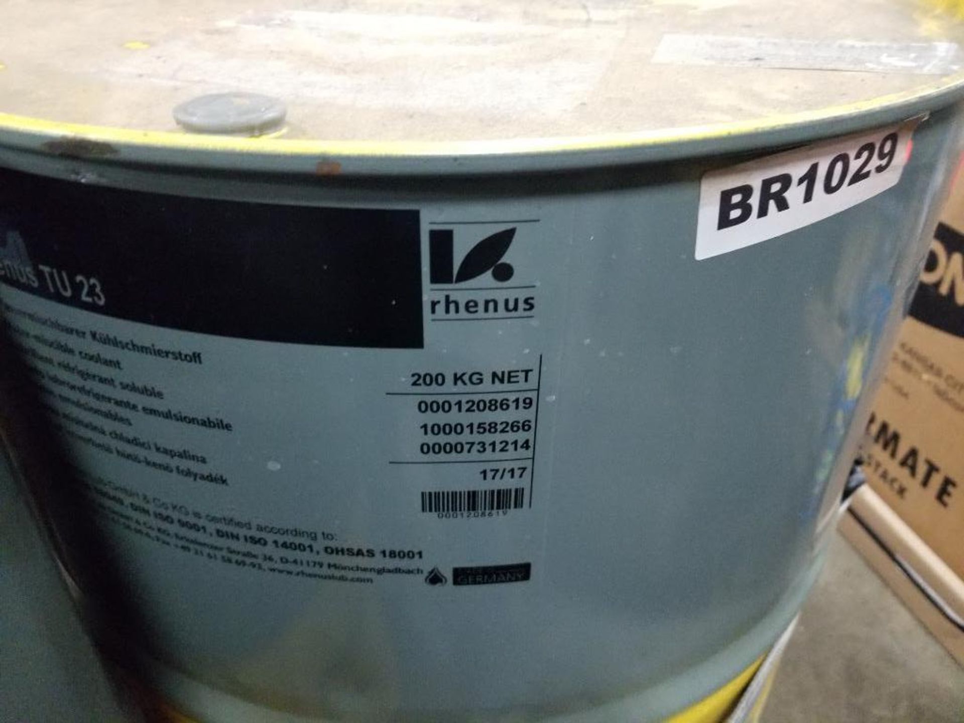 55 gallon barrel of Rhenus TU 23 metalworking coolant. New sealed container. - Image 3 of 4