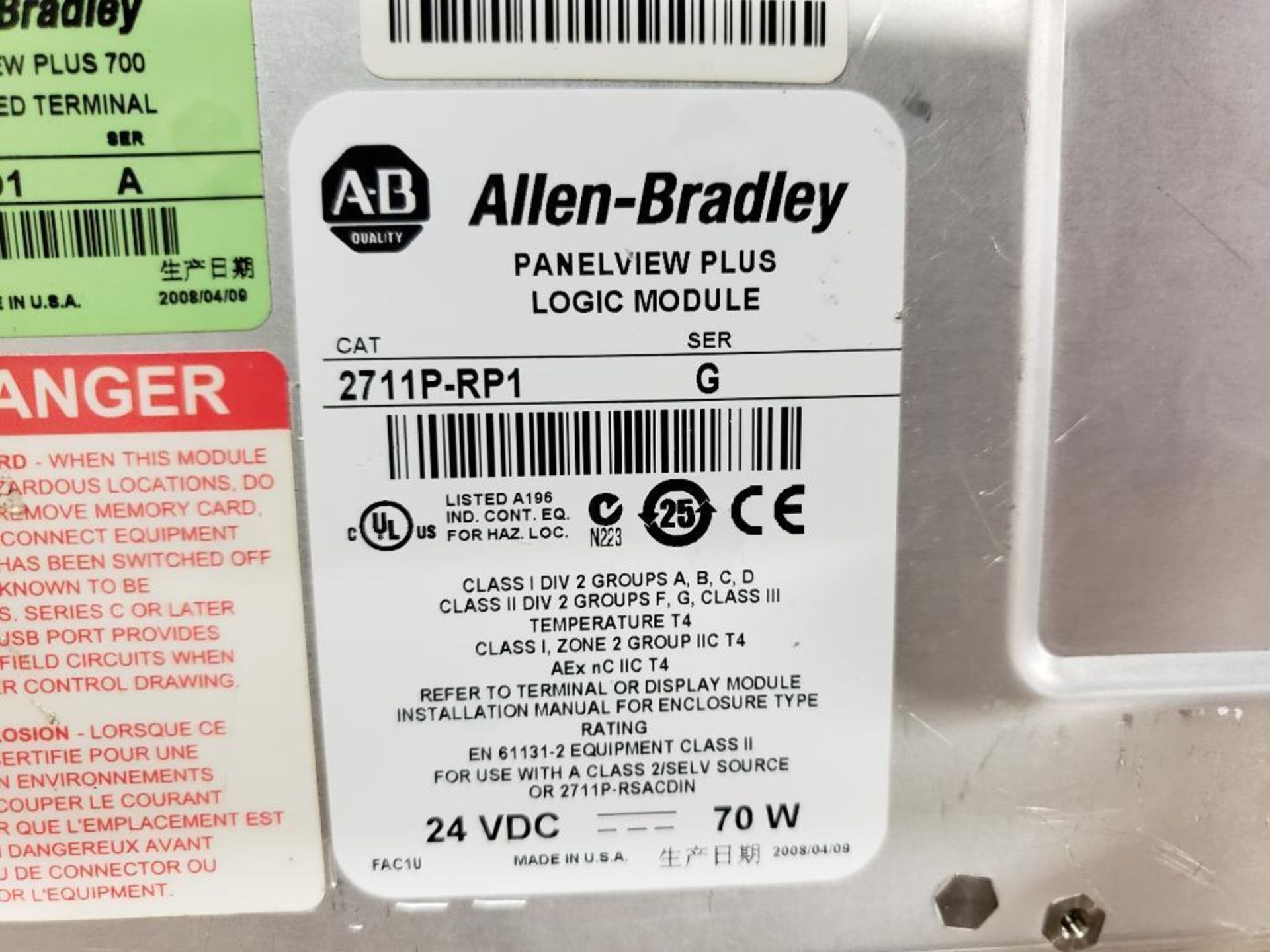 Allen Bradley PanelView Plus 700 Logic Module. 2711P-RP1. - Image 5 of 5