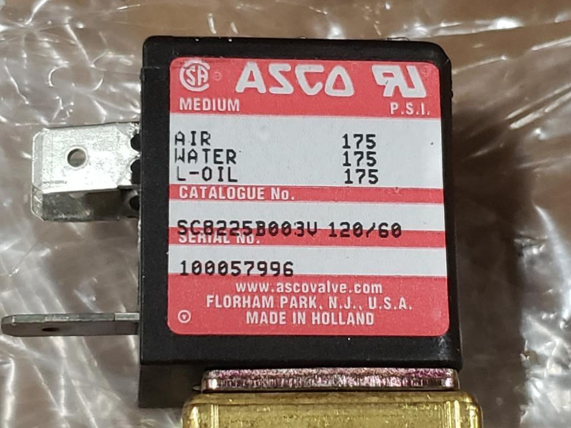 Qty 20 - ASCO SC8225B003V 120/60 solenoid valve. 175psi air/water/l-oil. New in package. - Image 2 of 2