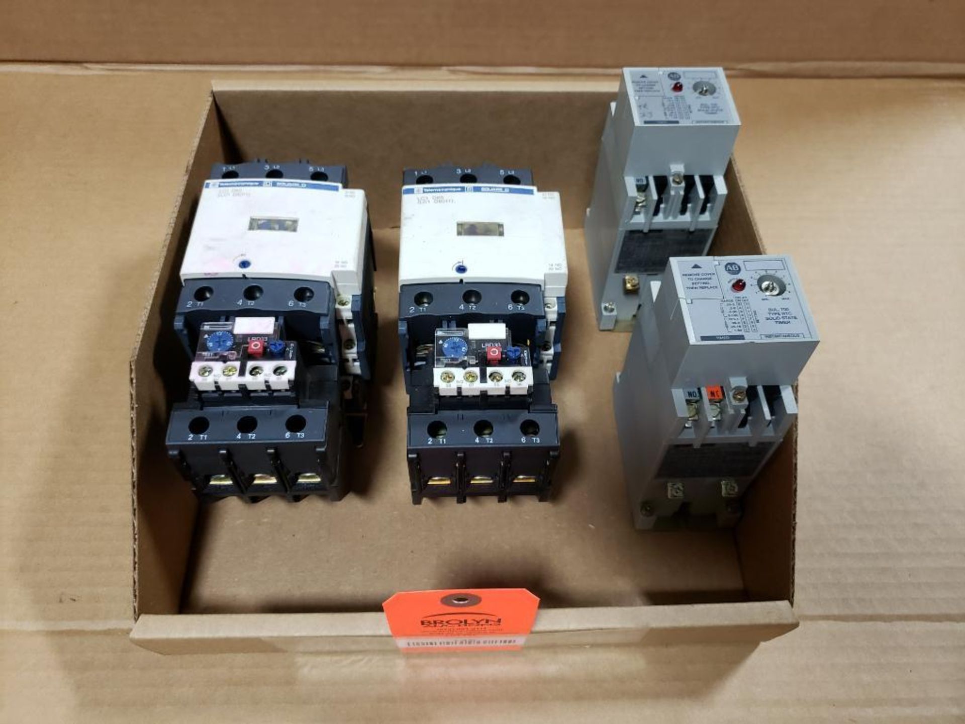 Assorted electrical contactor, motor protector. Square-D Telemecanique, Allen Bradley.