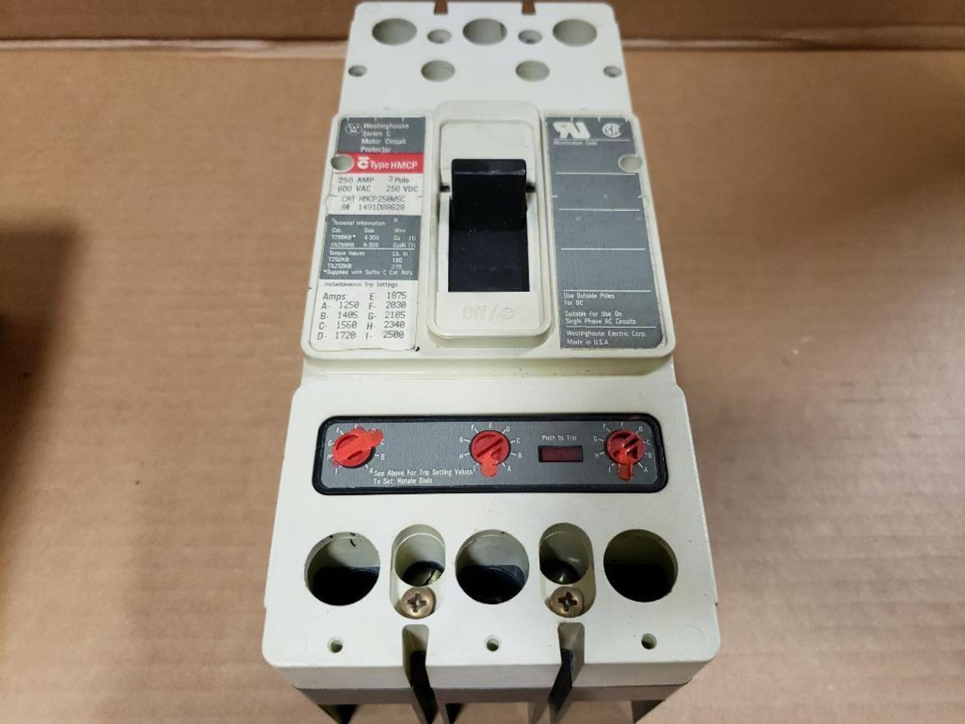 Westinghouse HMCP250W5C circuit breaker. 250AMP. - Image 4 of 5