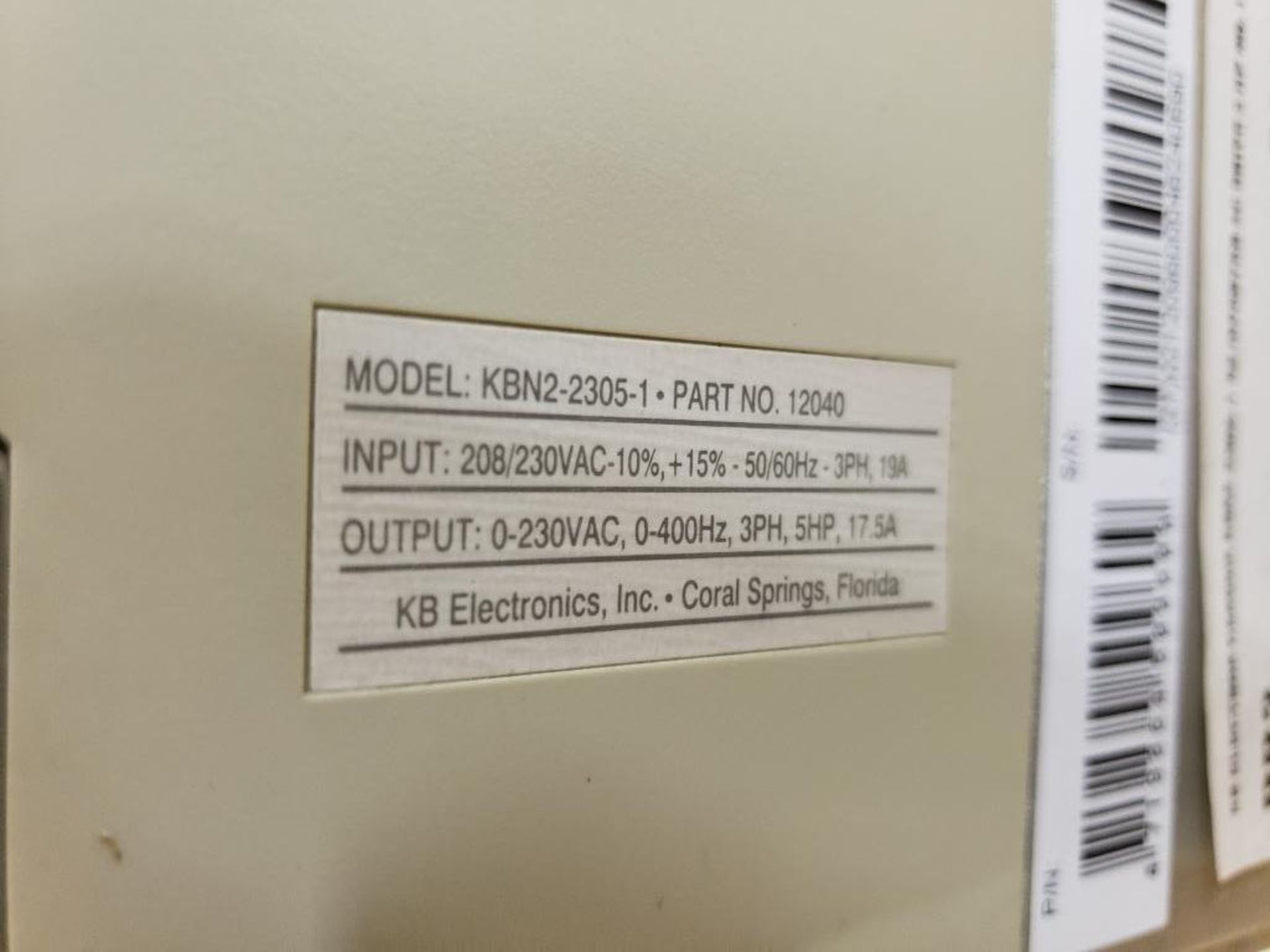 Genesis N2 AC Inverter drive. Model: KBM2-2305-1 P/N: 12040. 5HP output. - Image 7 of 12