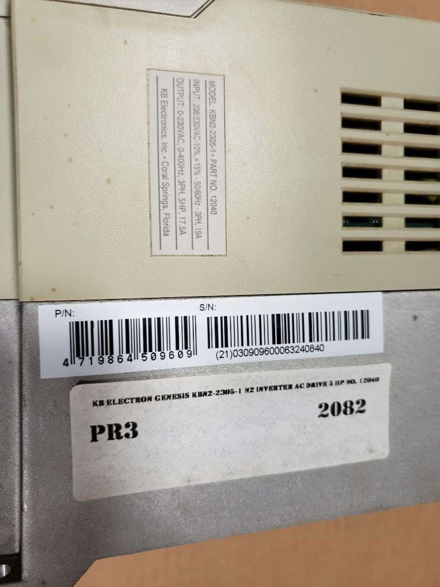 Genesis N2 AC Inverter drive. Model: KBM2-2305-1 P/N: 12040. 5HP output. - Image 7 of 7