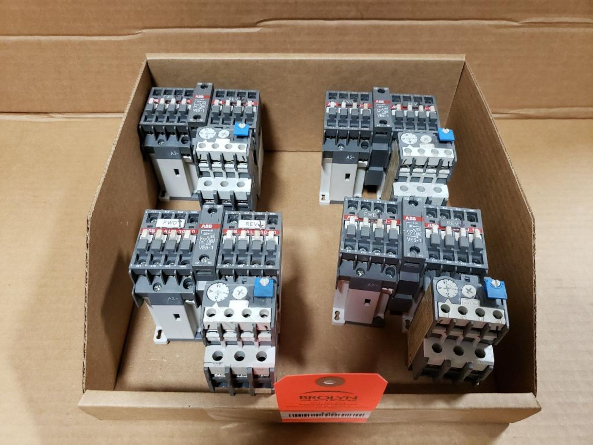 Qty 4 - ABB AL9 contactor and relay assembly.
