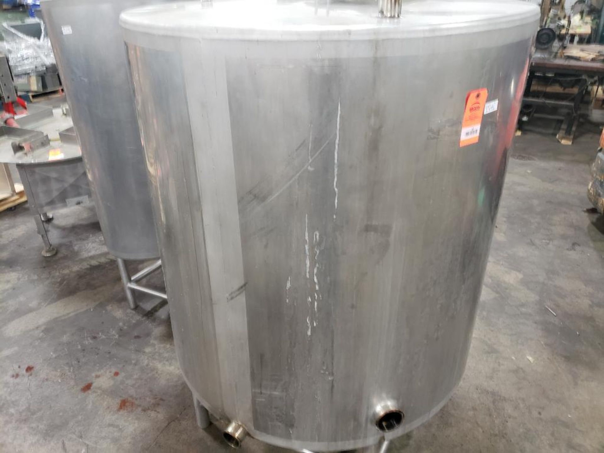 Approx 350 gallon Stainless steel holding tank. Approx dimensions 47in wide by 48in tall. - Image 10 of 12