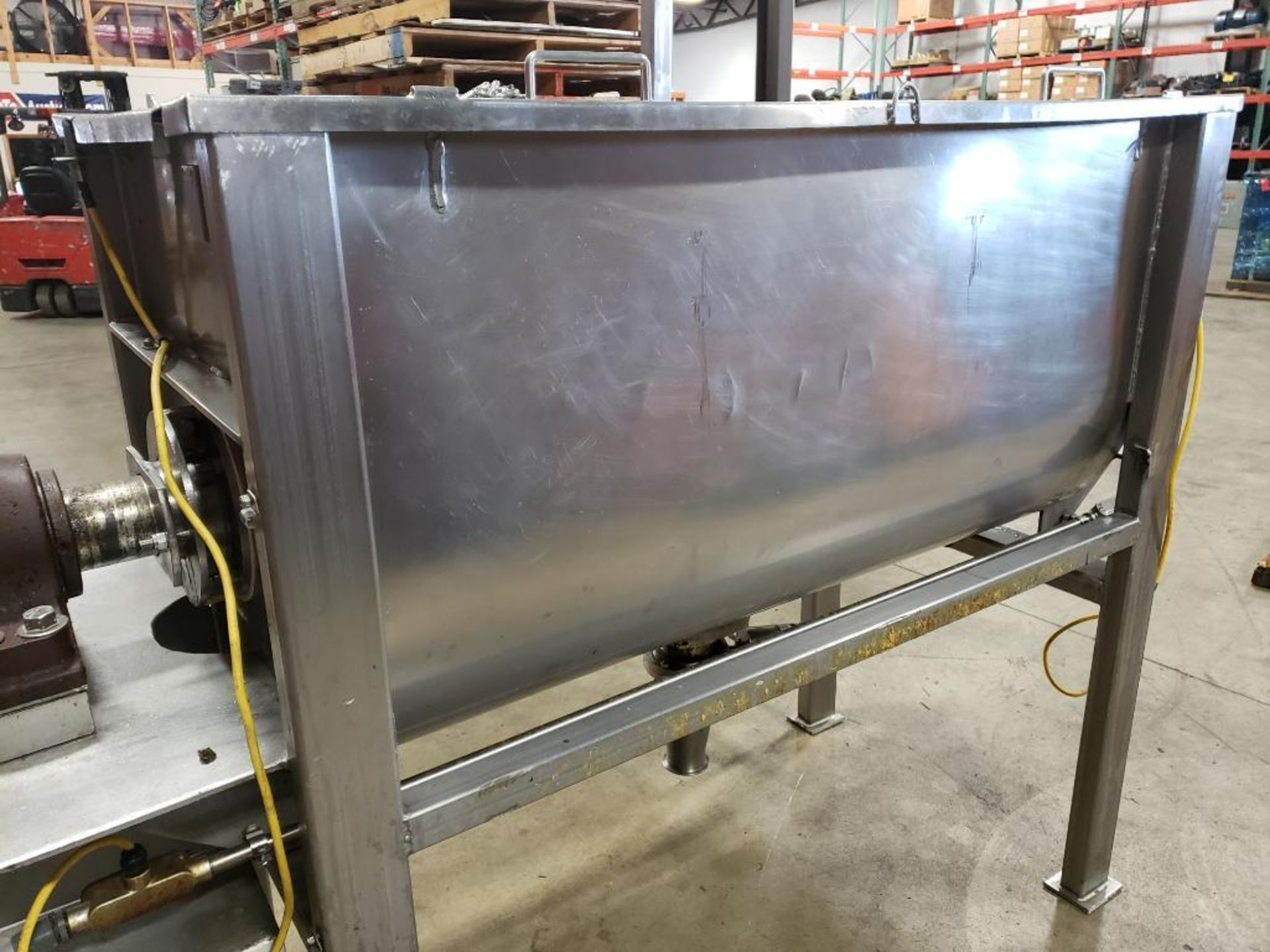 10hp 25 cu ft (est) Industrial food process ribbon mixer. Appears to be 316 stainless construction. - Image 4 of 23