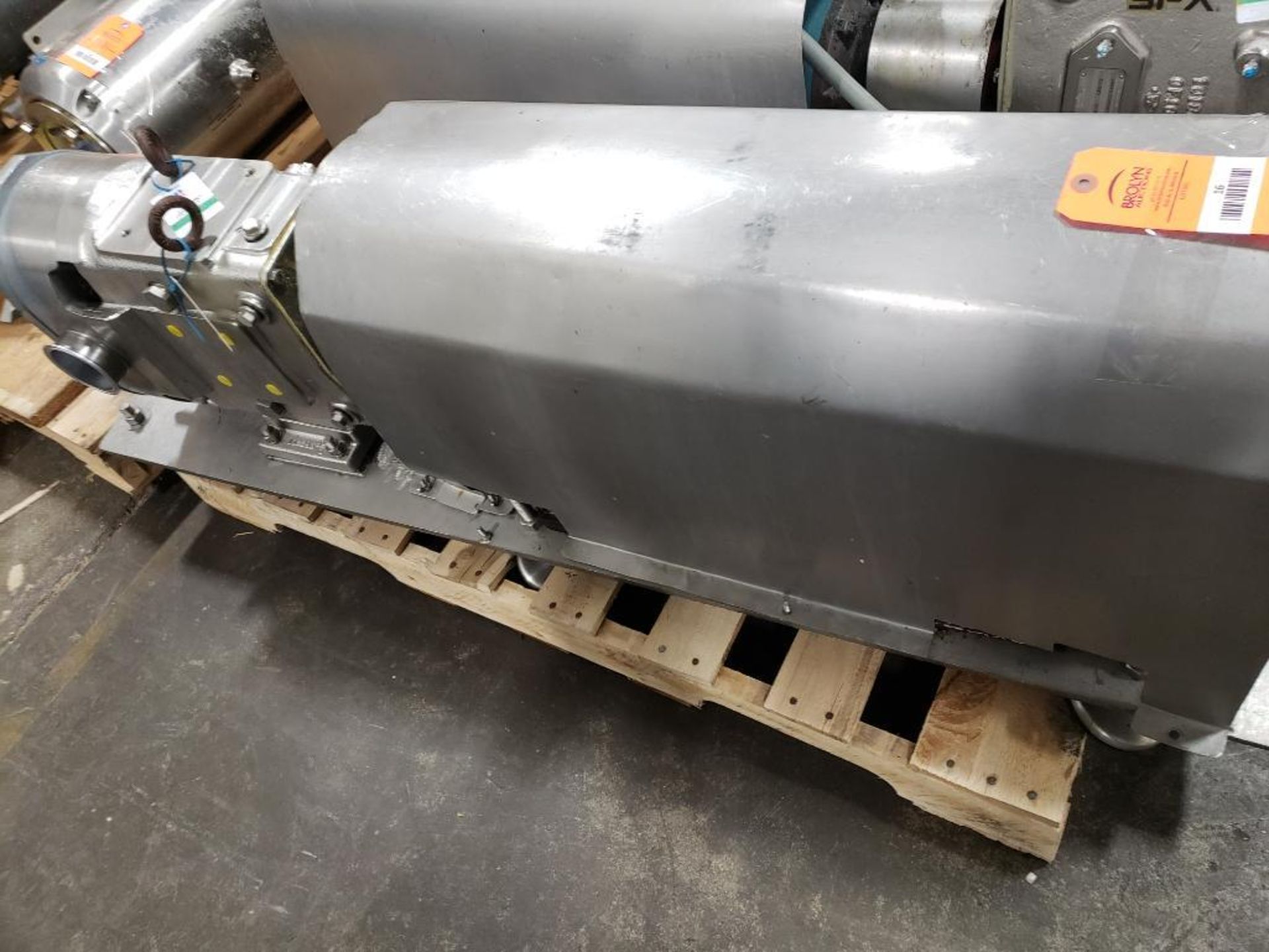 Waukesha Cherry Burrell positive displacement pump. Model 130. Includes gearbox and motor.