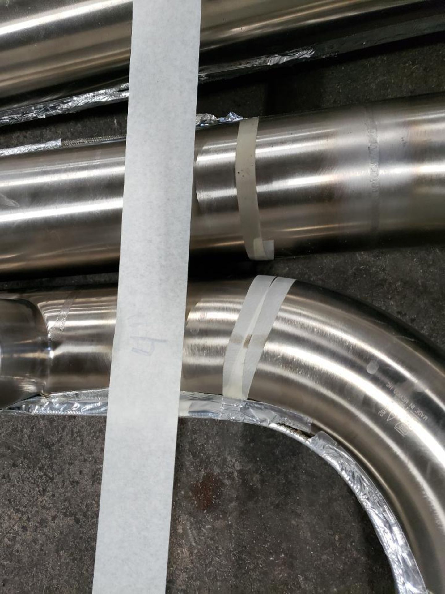 4 inch - Approx 83 feet total of 4in stainless food grade pipe in assorted lengths. - Image 7 of 14