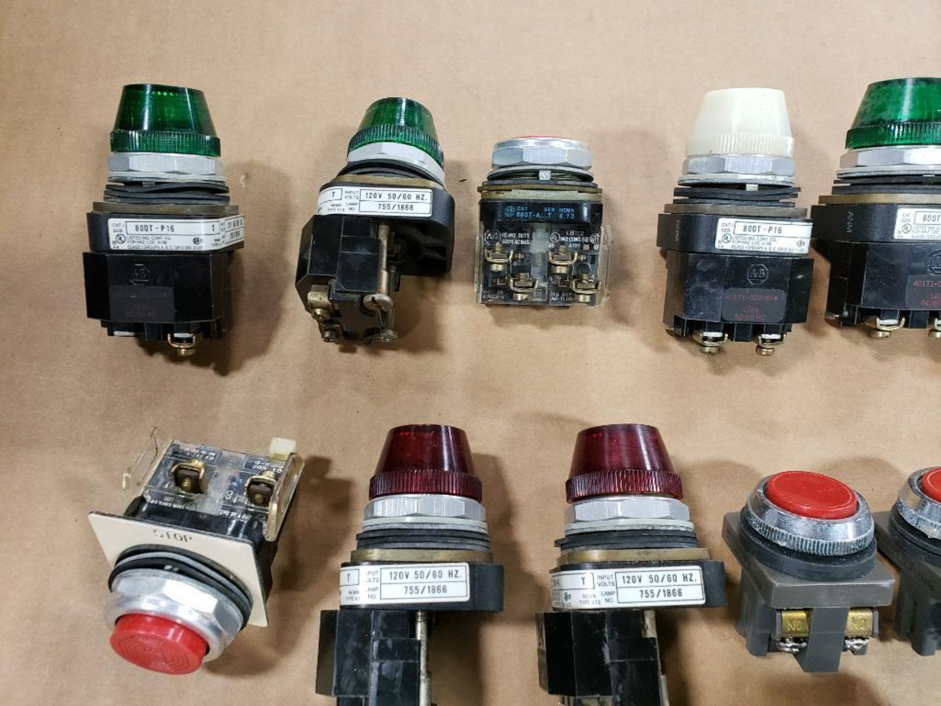 Assorted electrical buttons and relays. - Image 9 of 16