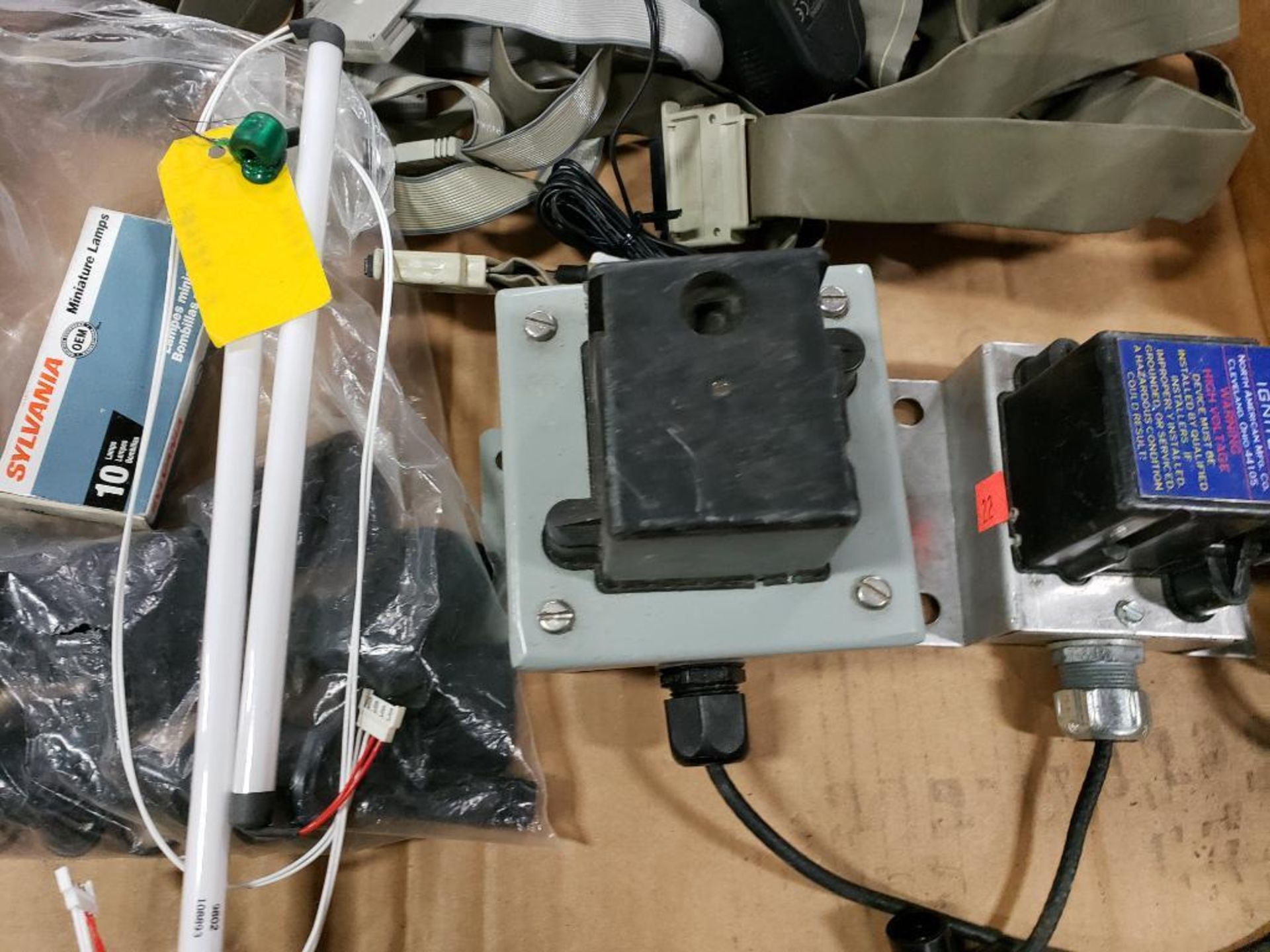 Pallet of assorted electrical sensors, transformers, controller. - Image 13 of 28