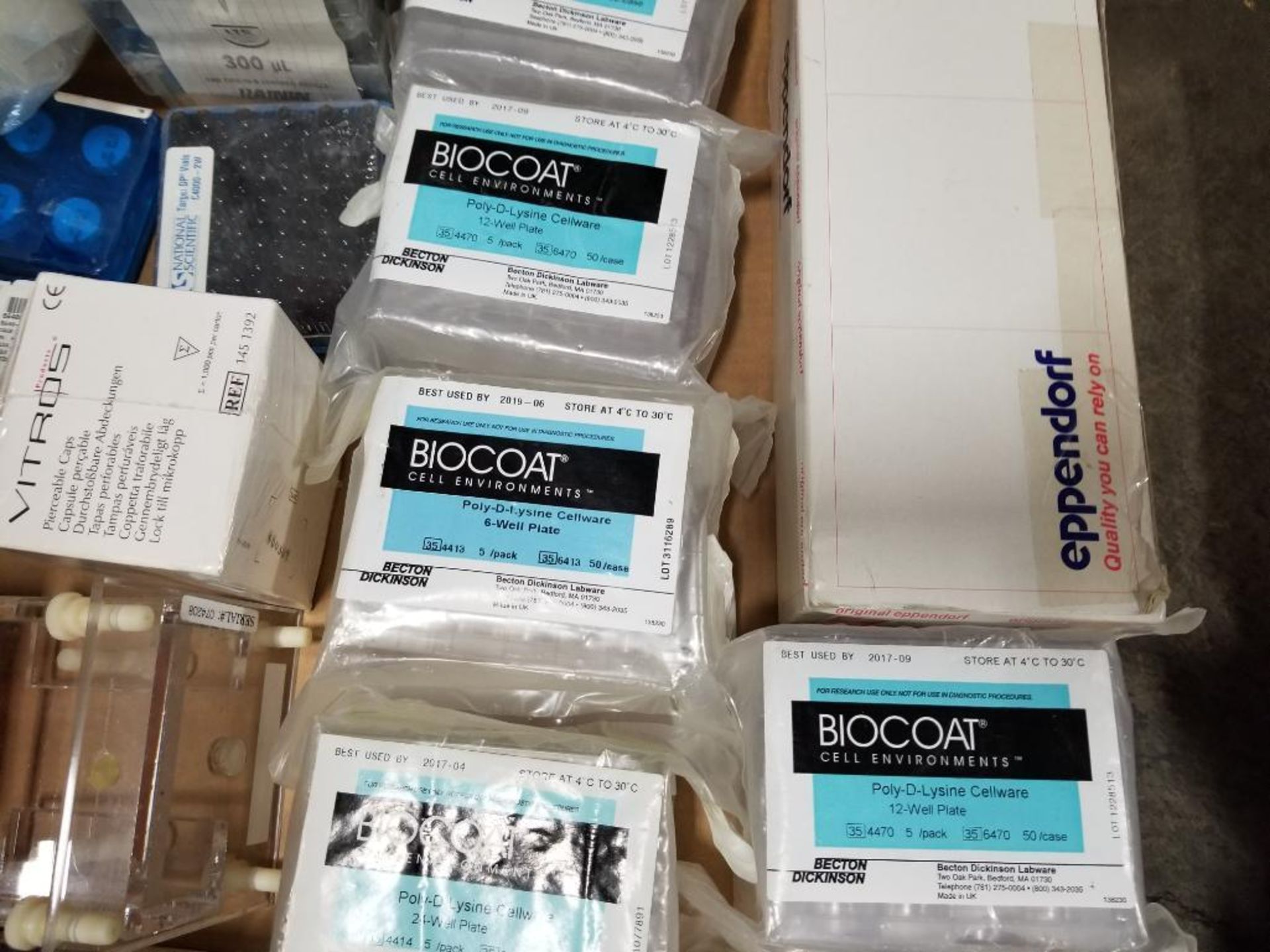 Pallet of assorted lab test equipment consumables. - Image 13 of 40