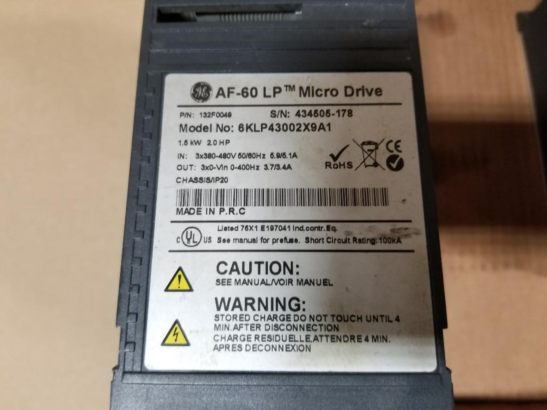 Qty 2 - GE AF-60 LP micro Drive. 6KLP43002X9A1. 1.5kW 2.0HP. - Image 3 of 5