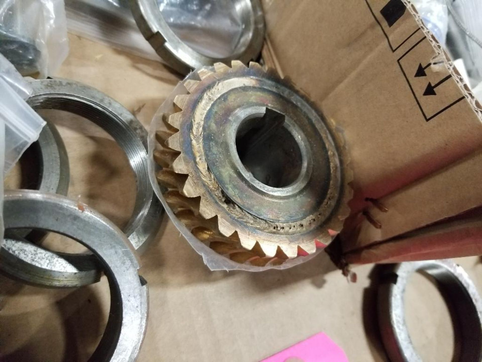 Pallet of assorted gears, rings, sleeves. - Image 14 of 30