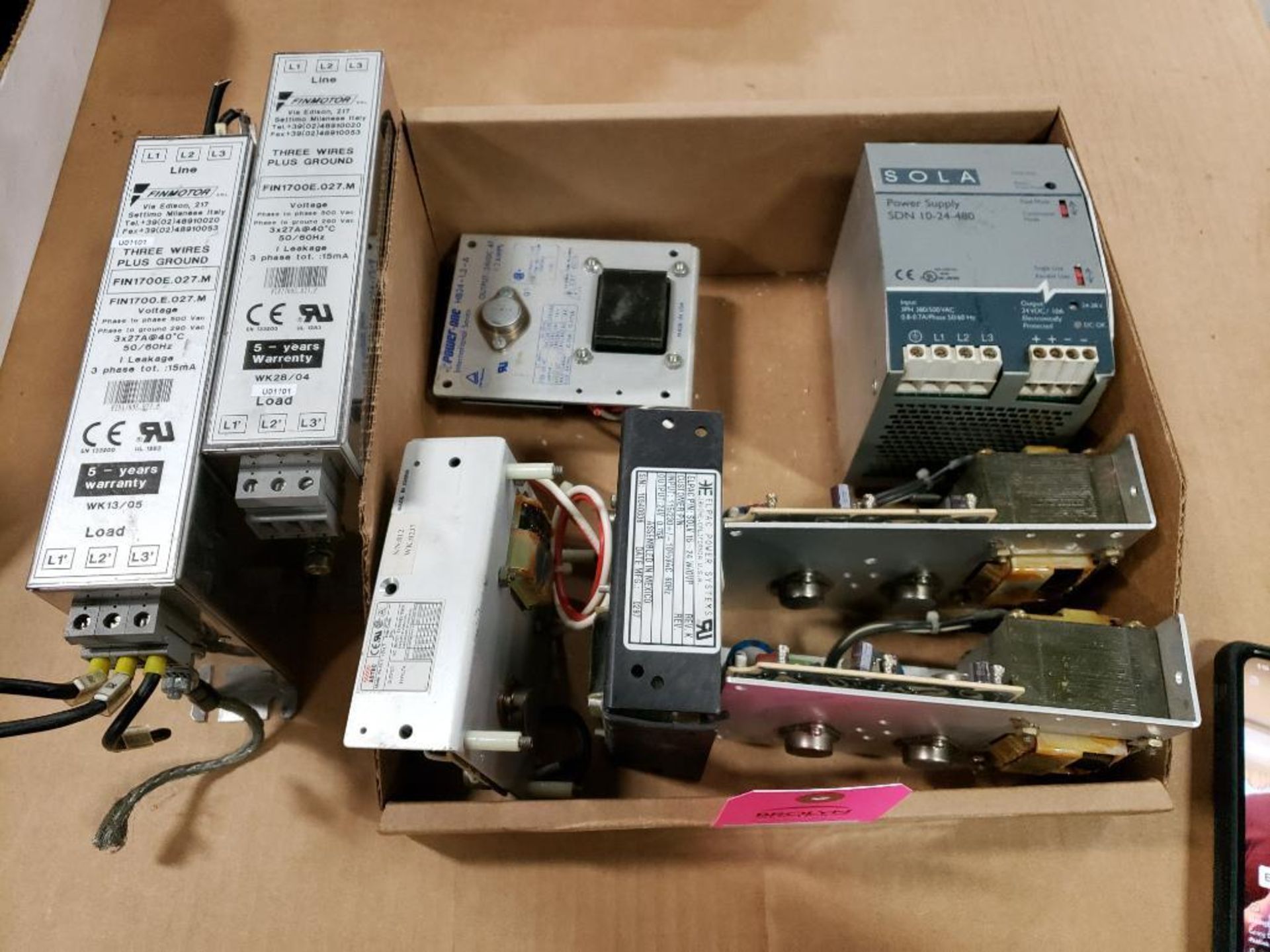 Assorted electrical power supply, line conditioner. Sola, Power one, Elpac Power Systems.