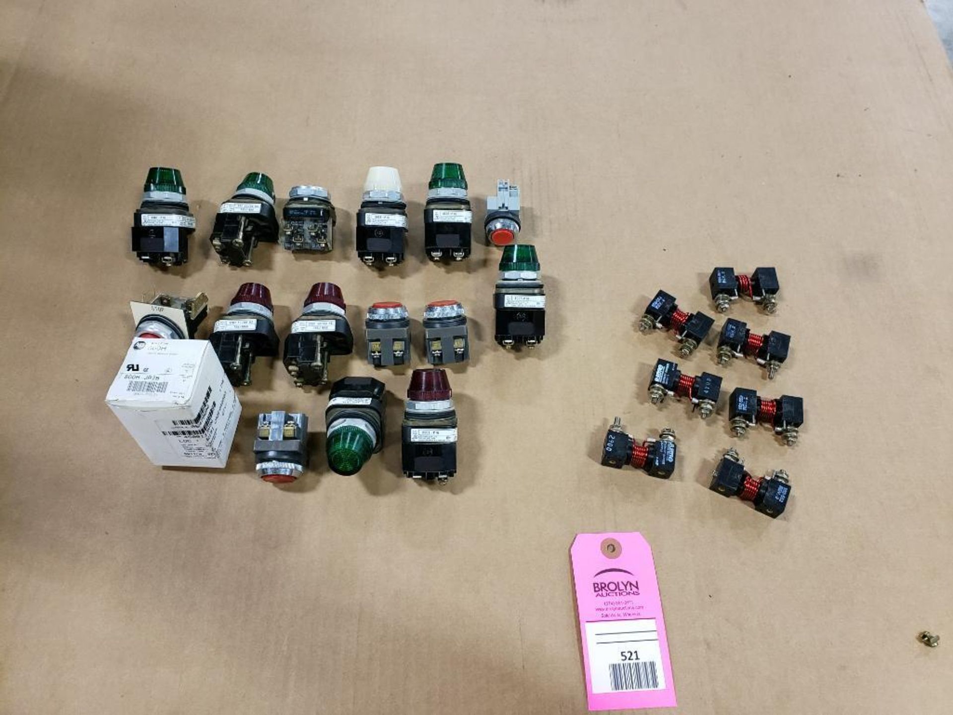Assorted electrical buttons and relays. - Image 2 of 16