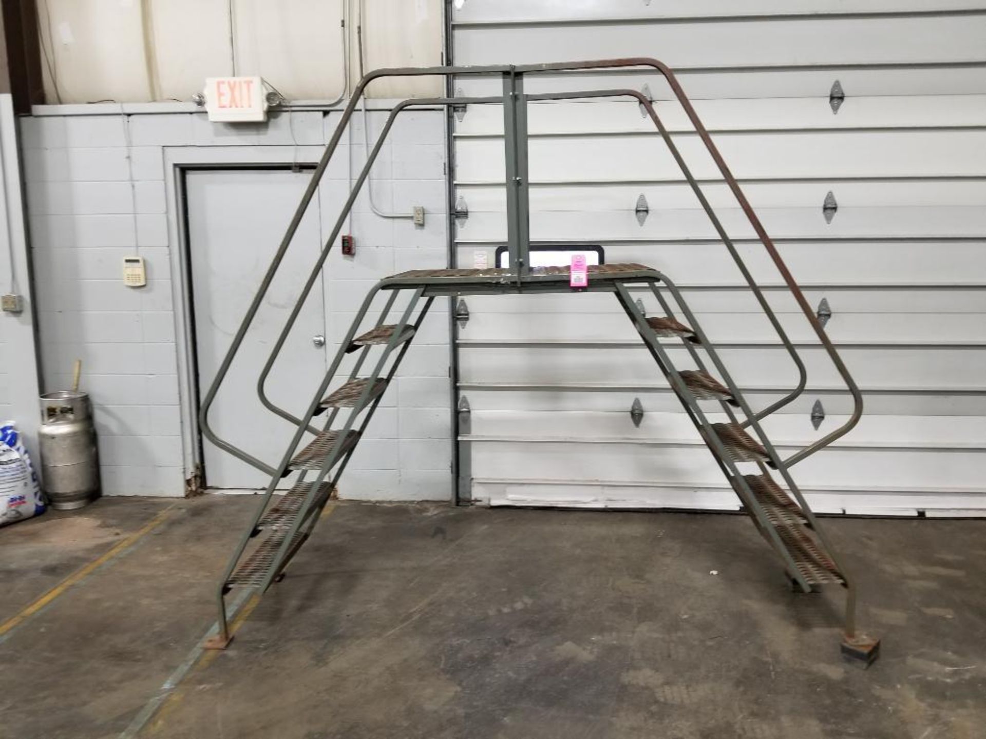 Metal ladder bridge. 107" L x 28" W, x 92" H.