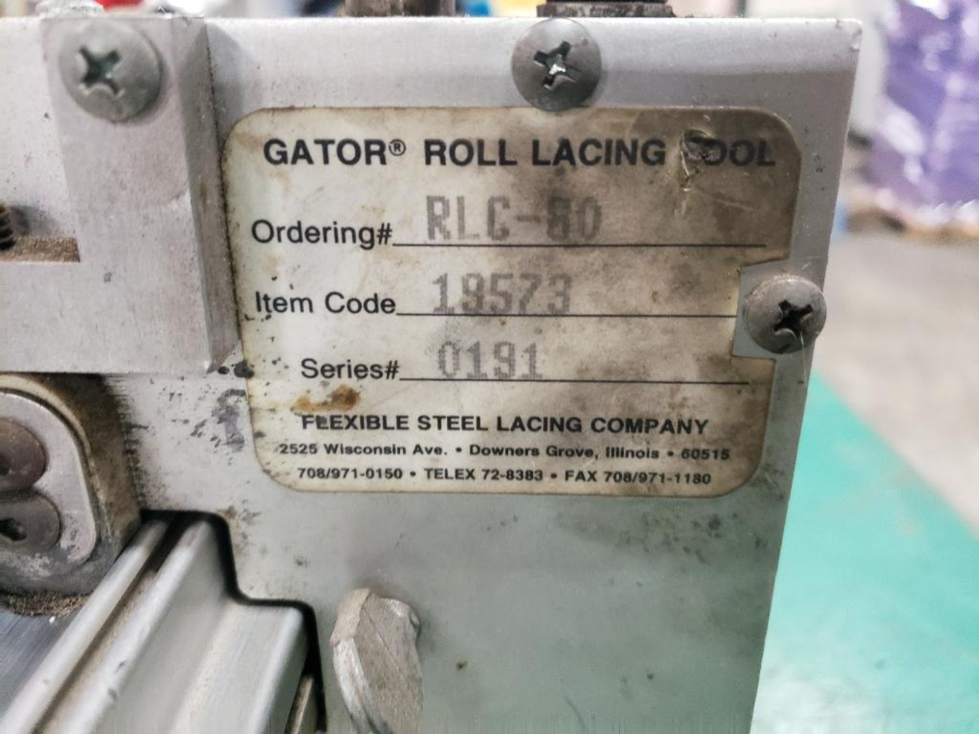Flexible Steel Lacing Company RLC-80 Gator roll belt lacing tool. - Image 7 of 9