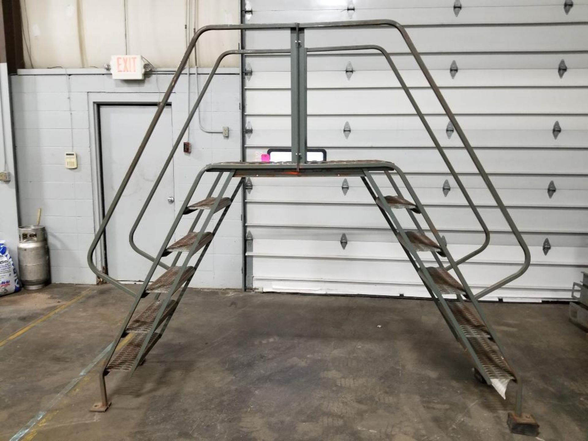 Metal ladder bridge. 107" L x 28" W, x 92" H.