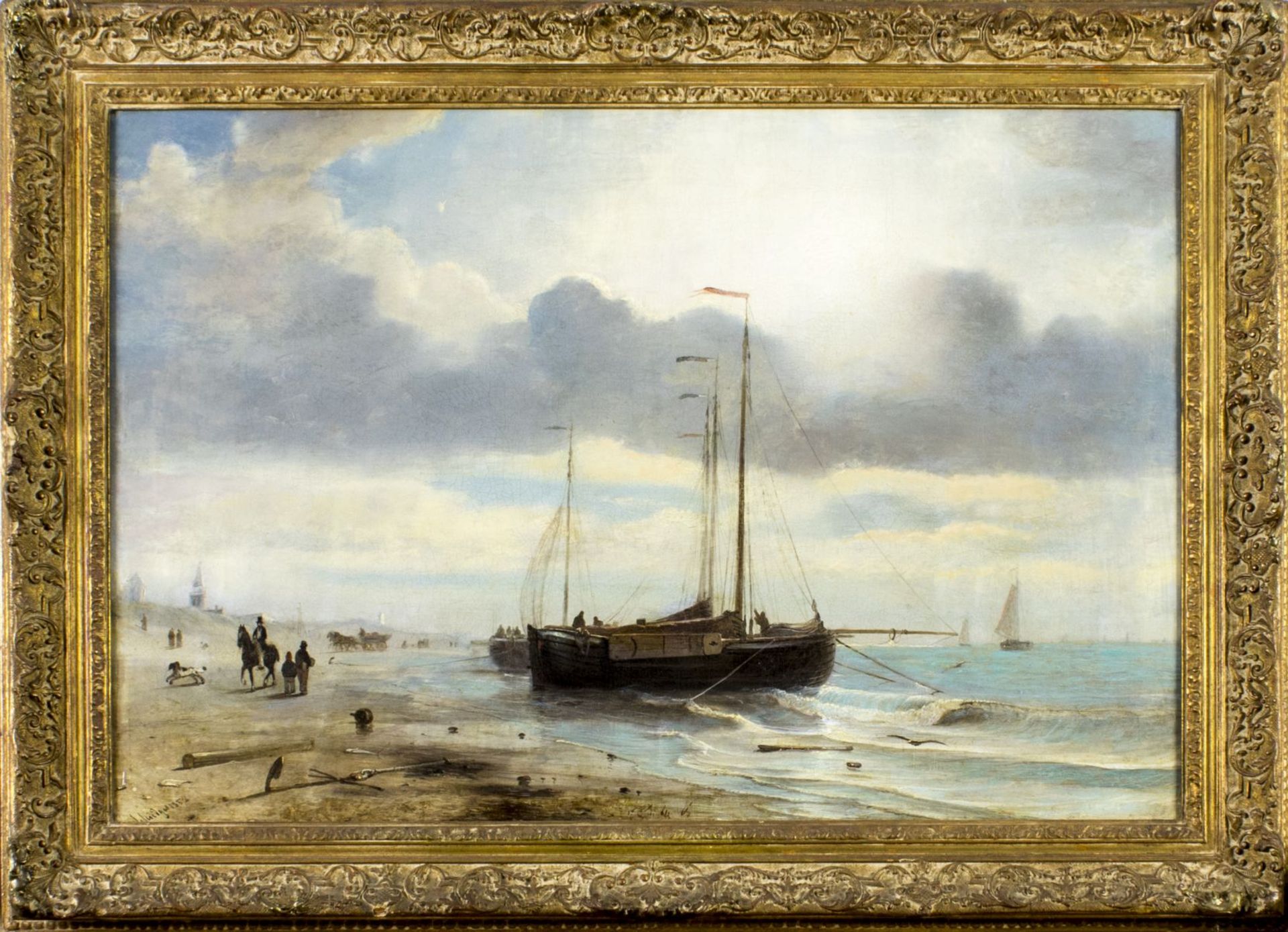 Petrus Paulus Schiedges I (Dutch,1813-1876) oil painting antique - Image 3 of 11