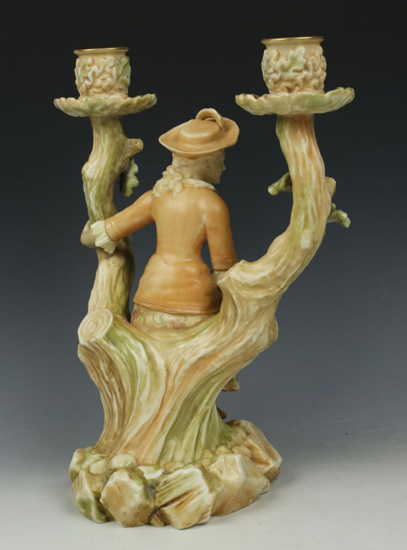 19C Royal Worcester figurine "Candle Holder with Sitting Woman" - Image 5 of 10