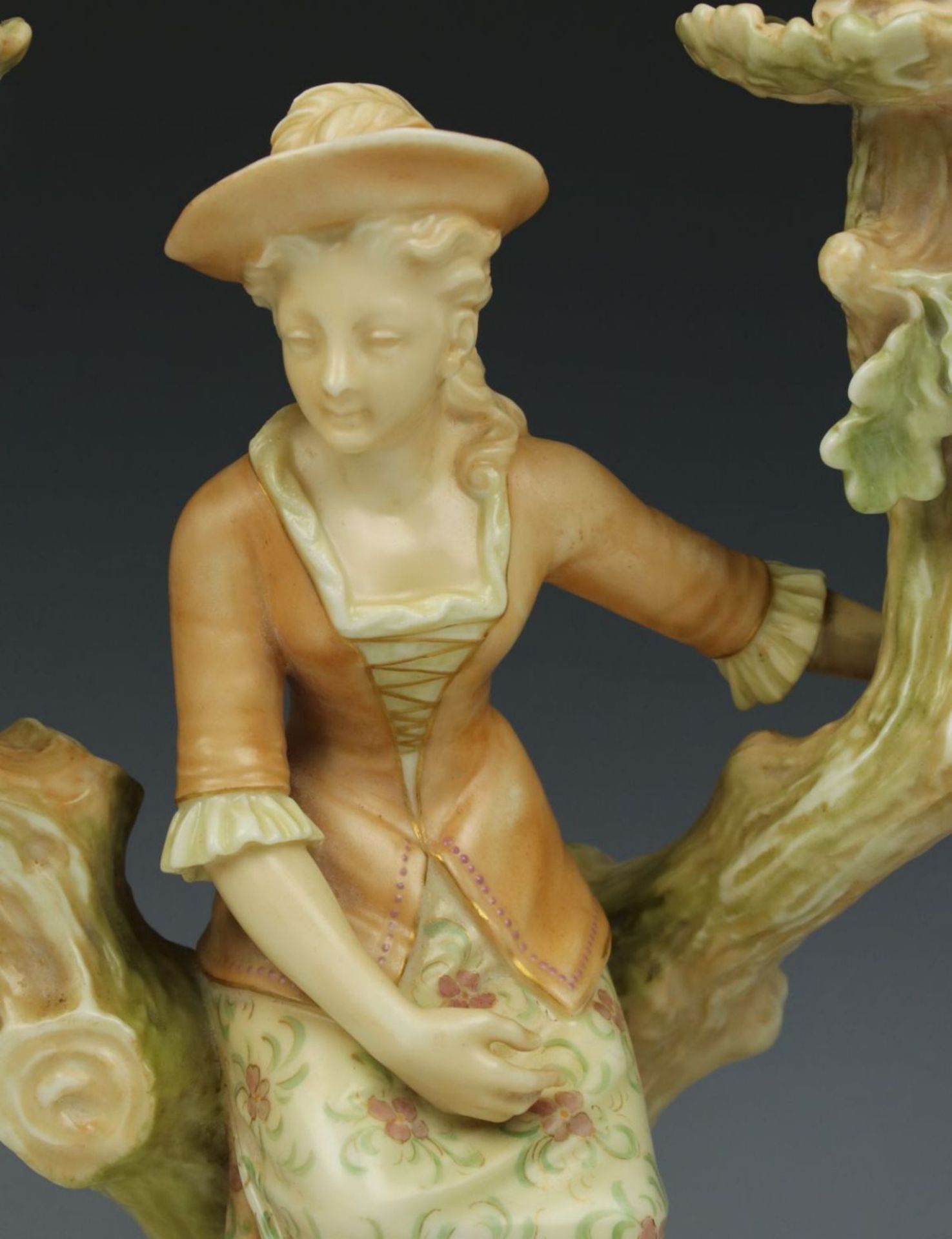 19C Royal Worcester figurine "Candle Holder with Sitting Woman" - Image 6 of 10