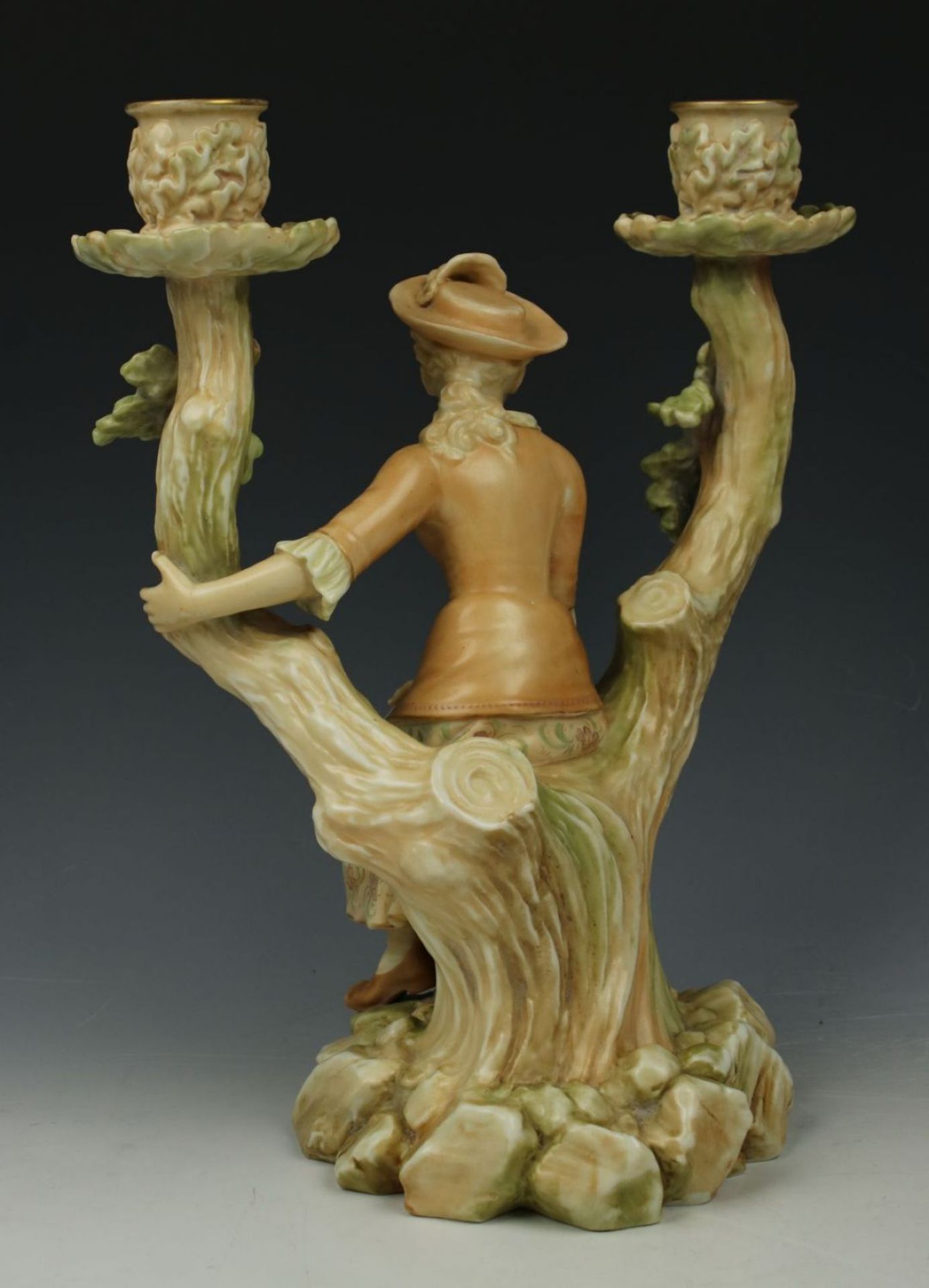 19C Royal Worcester figurine "Candle Holder with Sitting Woman" - Image 3 of 10