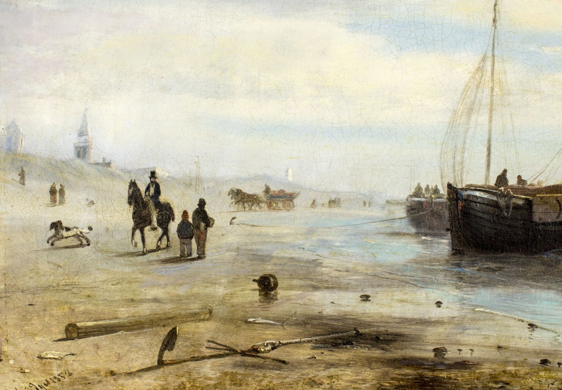 Petrus Paulus Schiedges I (Dutch,1813-1876) oil painting antique - Image 5 of 11