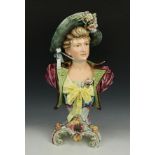 Royal Dux Majolica figurine "Bust of Lady"