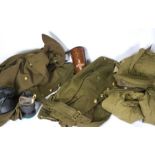A World War II period Officers uniform, with Majors Rank, Royal Engineers cap badge, and Royal