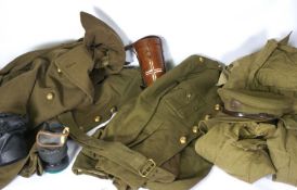 A World War II period Officers uniform, with Majors Rank, Royal Engineers cap badge, and Royal