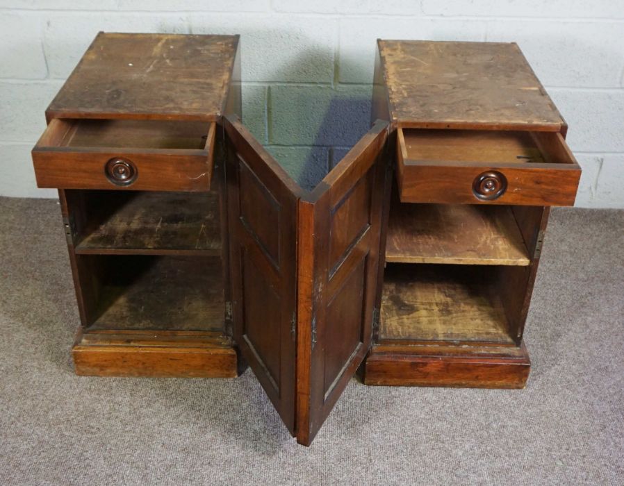 A pair of Edwardian desk pedestals, together with a table top vitrine cabinet (3) - Image 5 of 5