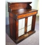 A George IV rosewood chiffonier, circa 1825, the rectangular top with galleried back over a single