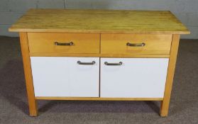 A modern side cabinet with two drawers and two cabinet doors, 92cm high, 146cm wide