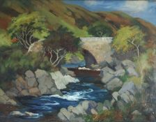 Lillian L (Lily) Ogilvie, 20th century (ex. 1920-1960), Scottish, The Bridge at North Sannox, Isle