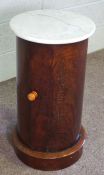 A Victorian marble topped Pedestal, circa 1870, of cylindrical form, with a circular white marble