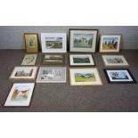 An assortment of decorative pictures, including a view of Loch Ainort, Skye, by Muriel Young;