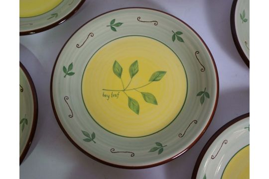 A small group of studio pottery, including four glazed bowls, an ironstone china Imari pattern bowl, - Image 10 of 11