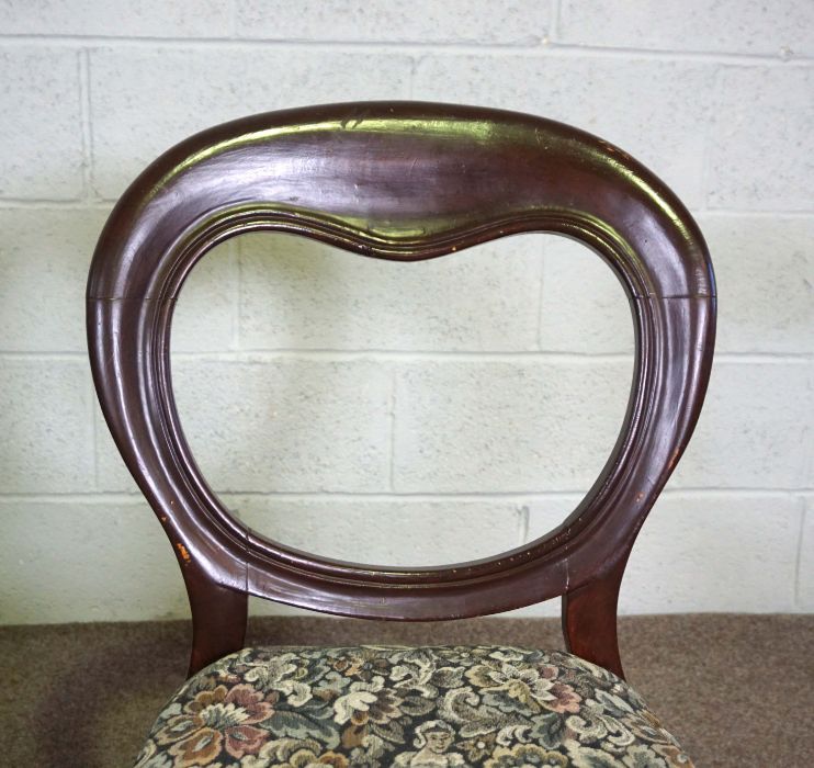 Four assorted Victorian mahogany dining chairs, including three ballon backed chairs (4) - Image 2 of 5